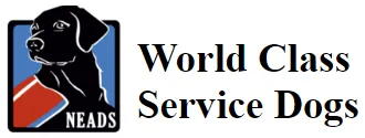 world class service dogs logo with dog image